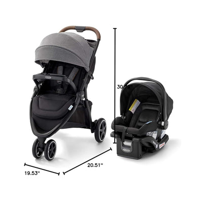 Graco Outpace LX All-Terrain Travel System - Includes Snugride 30 Lite Infant Car Seat, Briggs, High-Performance Stroller/Car Seat Combo, Practical & Durable
