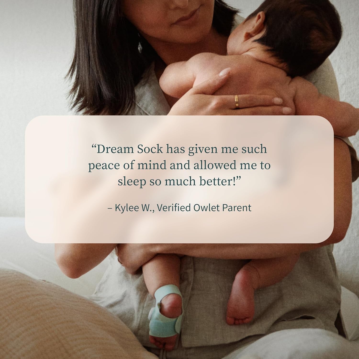 Owlet Dream Sock - Smart Baby Monitor with 2.4 Ghz Wi-Fi - Foot Sensor to Track Heartbeat and Oxygen O2 Levels in Infants - Notifications for Night Wakings, Movement and Sleep State - Bedtime Blue