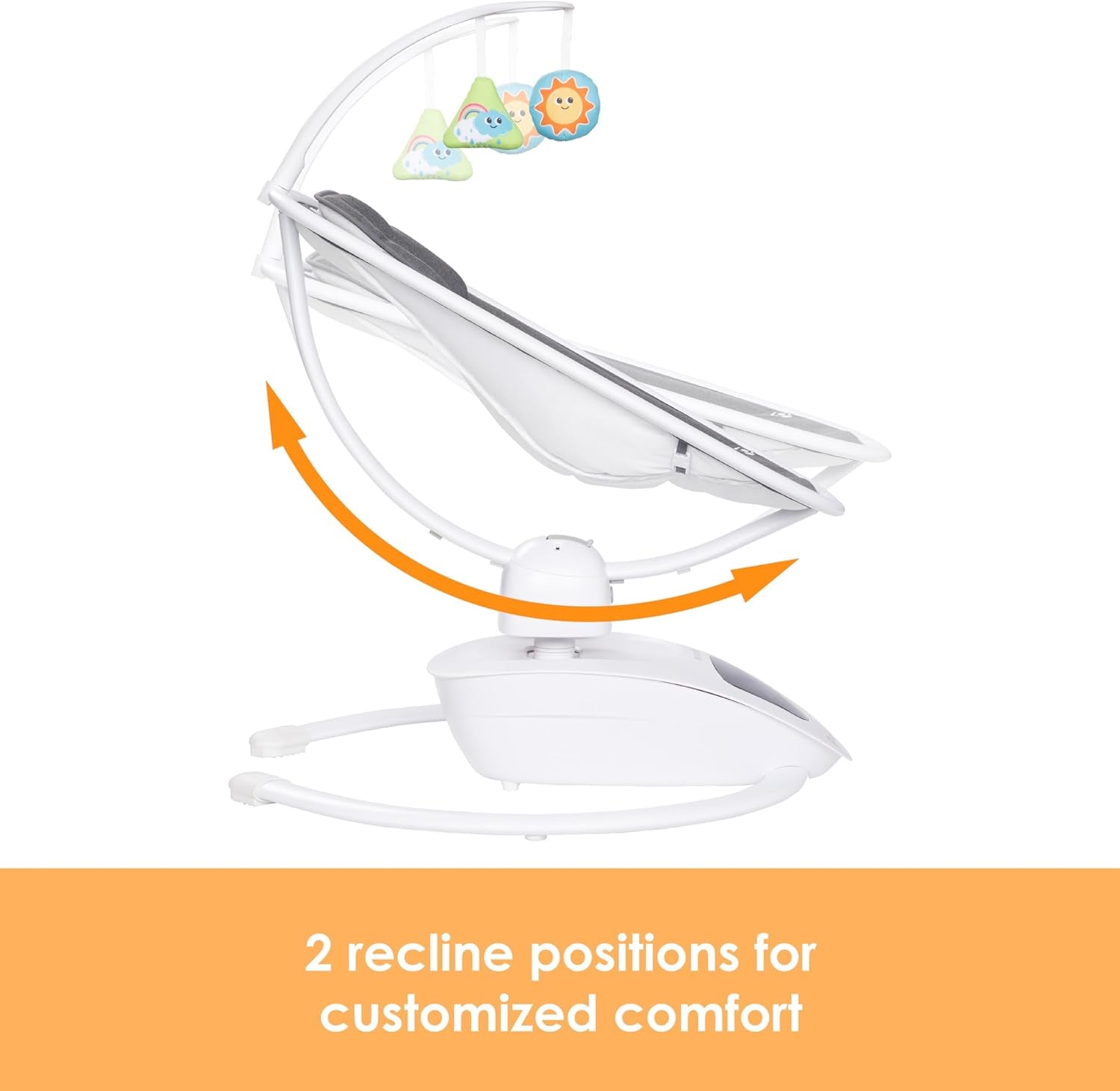 Baby Trend Numotion Infinity Swing – 5 Motion Modes, Touchscreen Control, Remote, Multi‑Position Recline & Hanging Toys – Dash Grey