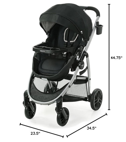 Graco Modes Pramette Stroller, 3-In-1 Baby Stroller, 3 Modes from Infant Car Seat Carrier, Infant Pramette, to Toddler Stroller, Reversible Seat, One Hand Fold, Extra Storage, Child Tray, Pierce