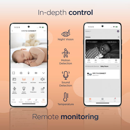 Motorola Nursery PIP1710 Connect Baby Monitor with AI Cry Detection & Translation | Wi-Fi HD Camera, 5" Touch Screen Parent Unit, App Monitoring, Night Vision