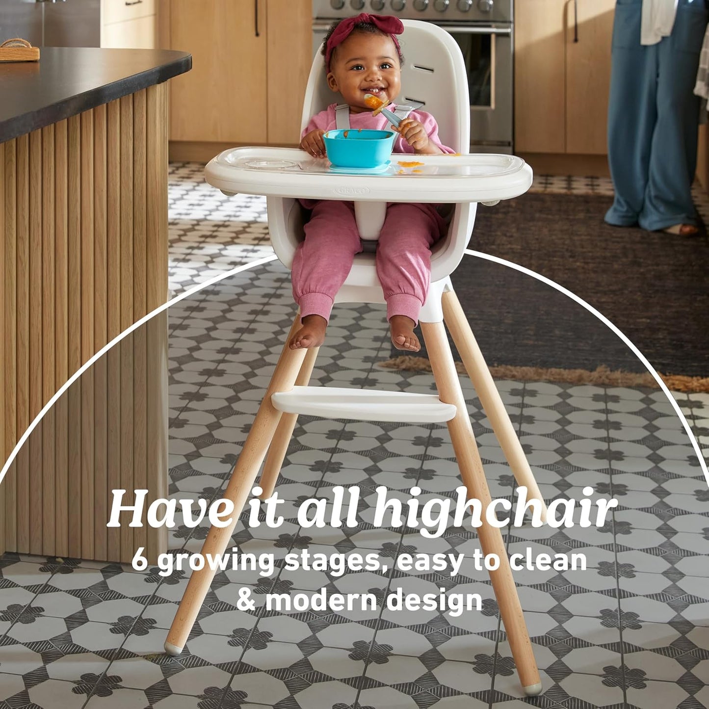 Graco Table2Table Lux Highchair, 6 Growing Stages from Infant High Chair to Big Kid Chair and Table, Rhodes