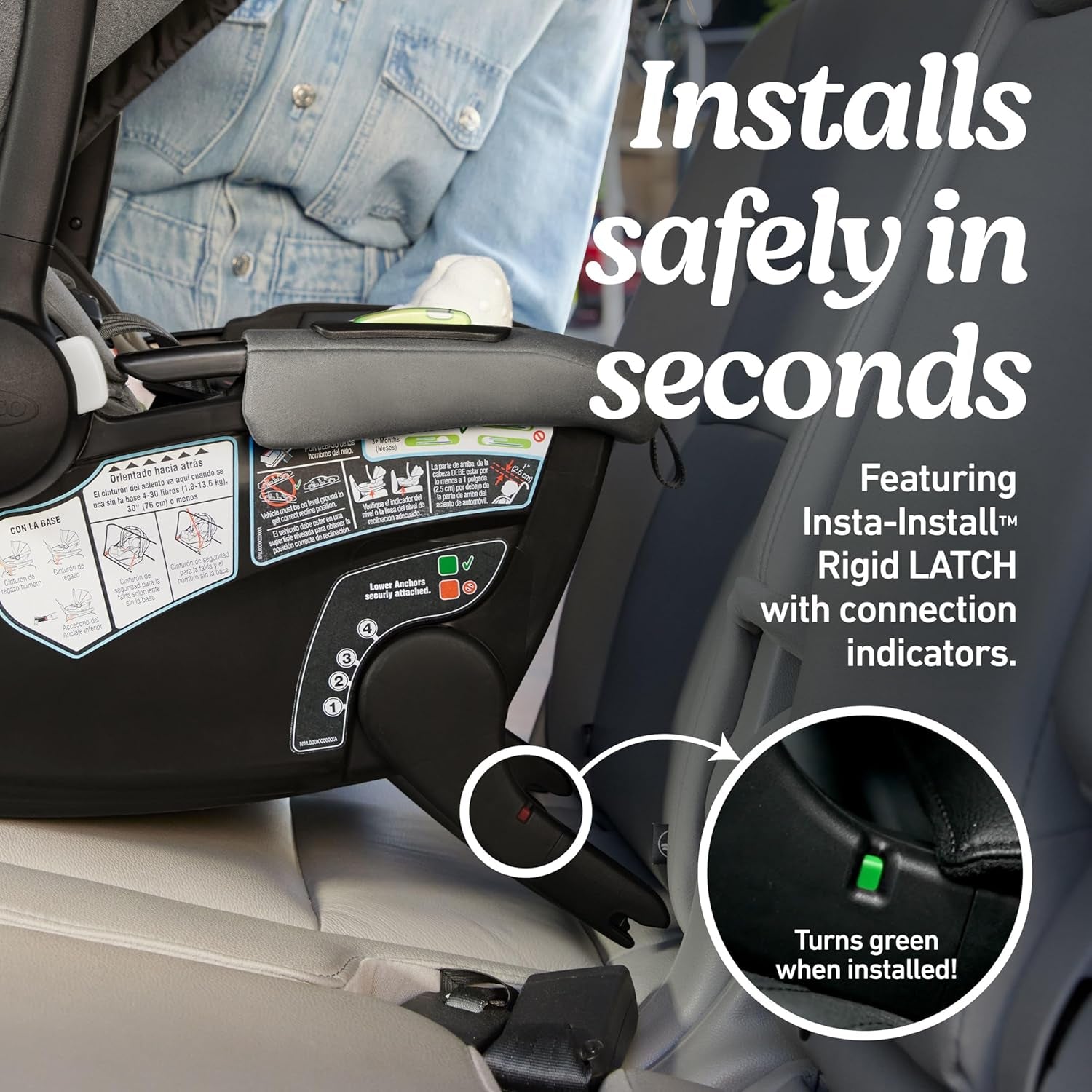 Graco Gomax Infant Car Seat, Orchid Haze, Lightweight, Reclining Rear Facing Car Seat Installs with or without a Base