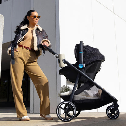 Evenflo Shyft Intuiti+ Travel System Featuring Revolve180 Litemax™ NXT Rotating Rear-Facing Lightweight Preemie and Infant Car Seat with Sensorysoothe 3-30 Lbs. (Angler Tweed)