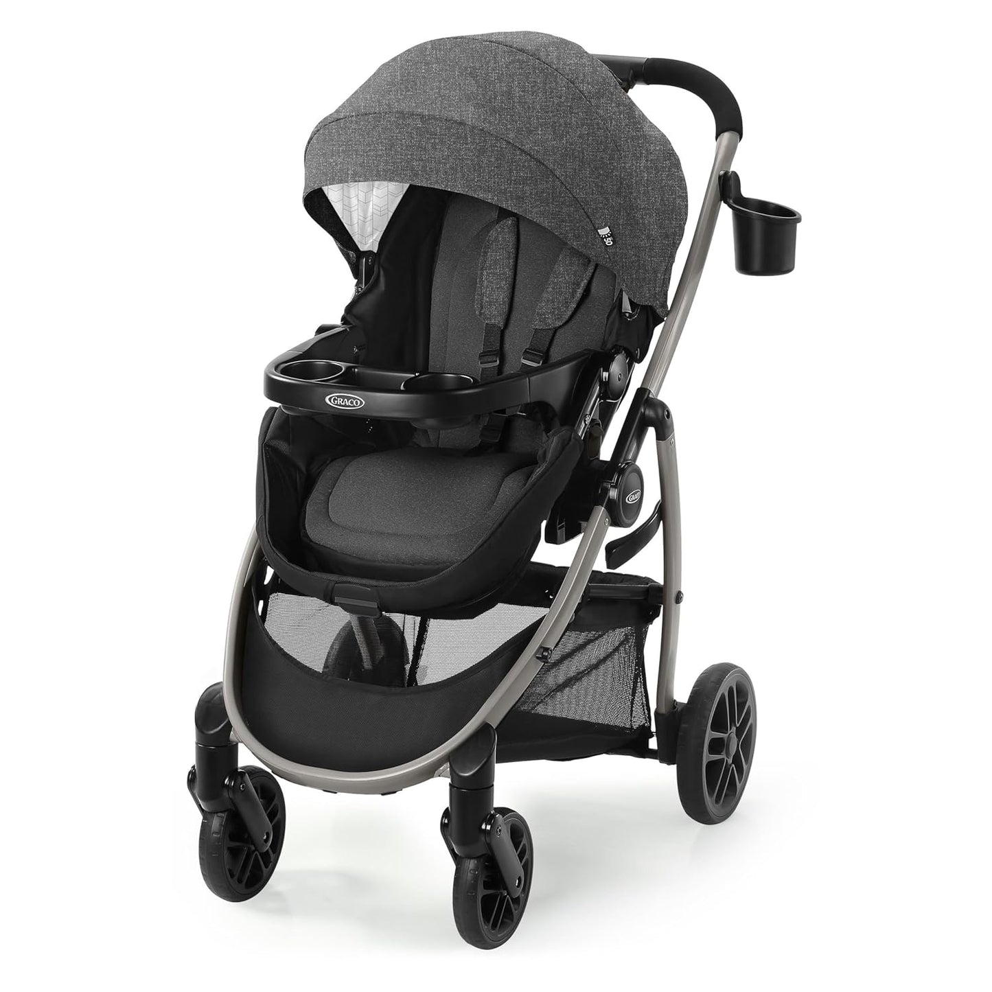 Graco Redmond Modes Pramette Stroller, 3-In-1 Convertible: Car Seat Carrier, Infant Pramette to Toddler Stroller with Reversible Seat and One-Hand Fold
