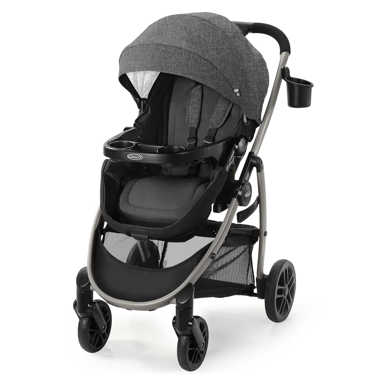 Graco Redmond Modes Pramette Stroller, 3-In-1 Convertible: Car Seat Carrier, Infant Pramette to Toddler Stroller with Reversible Seat and One-Hand Fold