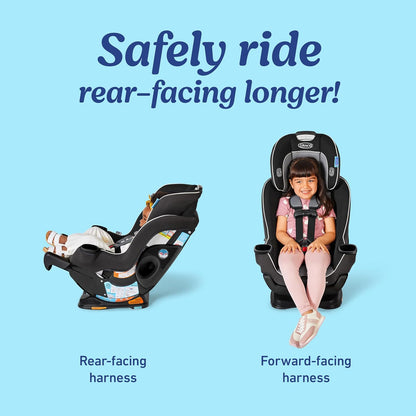 Graco Extend2Fit Convertible Baby Car Seat, Rear and Forward Facing, Adjustable Extension Panel for Extra Legroom, Gotham