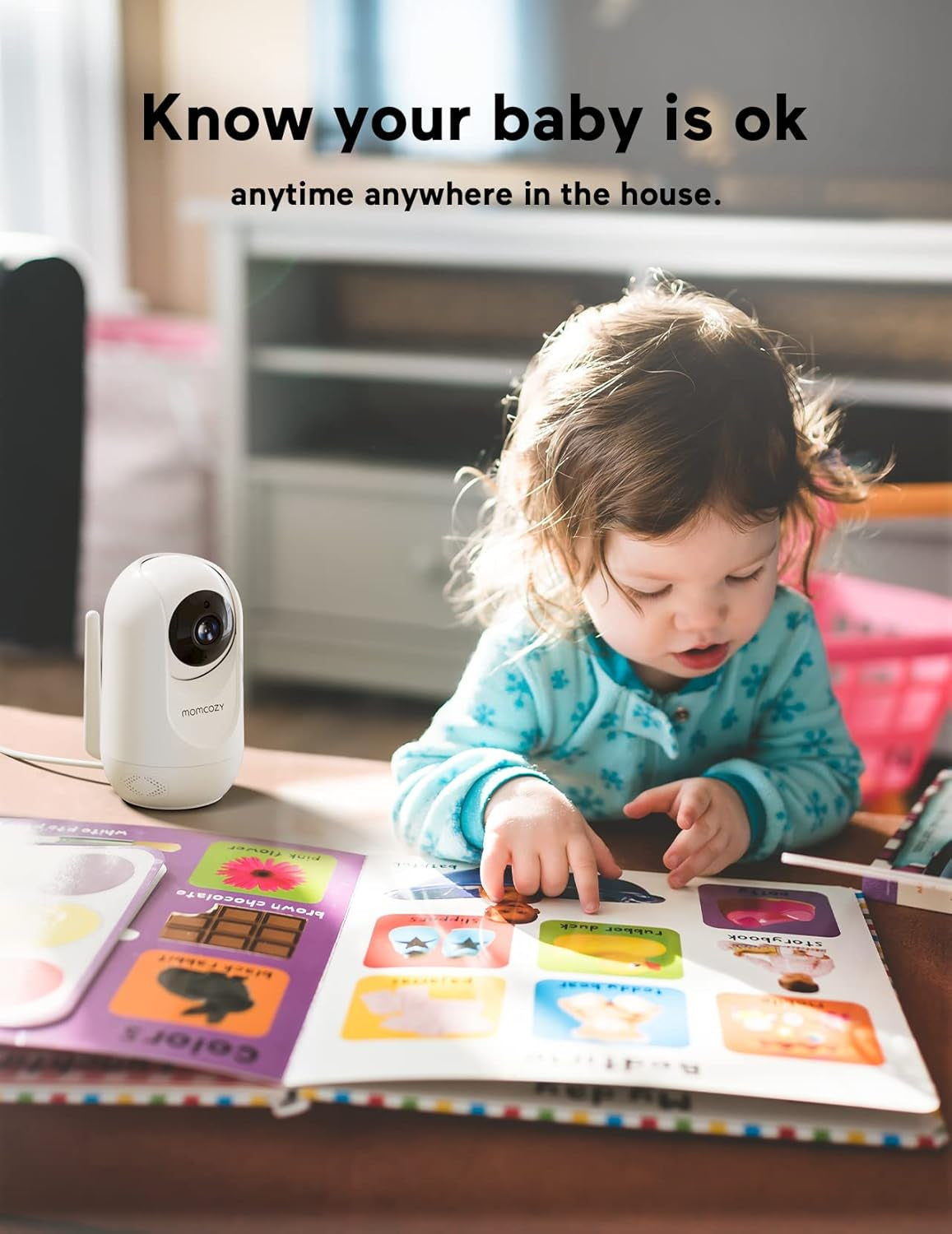 Momcozy Baby Monitor with 2 Cameras 5’’ 1080P Split Screen Video Baby Monitor with Camera and Audio No Wifi for Baby Safety 5000Mah Battery Infrared Night Vision 2-Way Audio 960Ft Range Ideal Gift