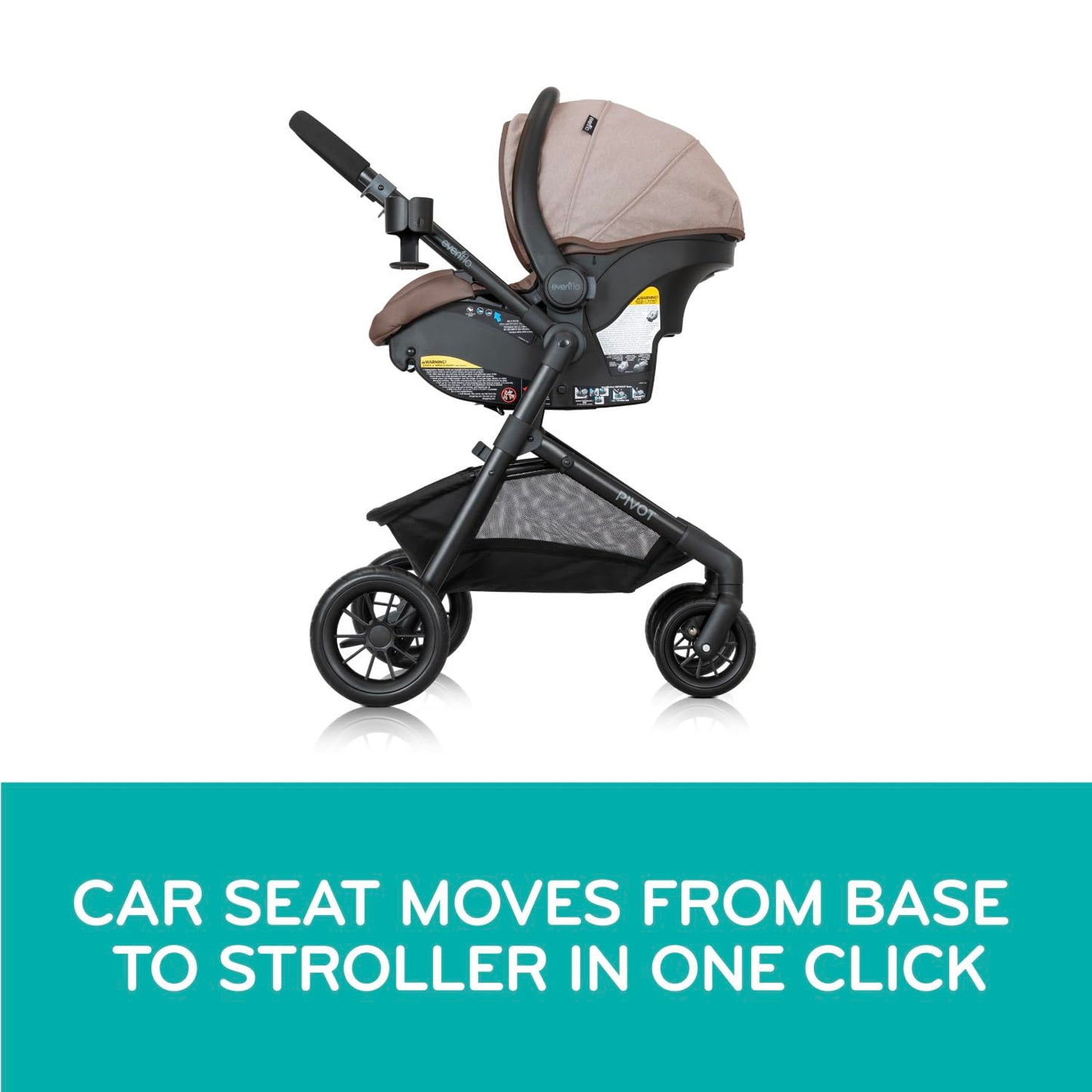 Evenflo Pivot Modular Travel System with Litemax Preemie and Infant Car Seat (Casual Gray)