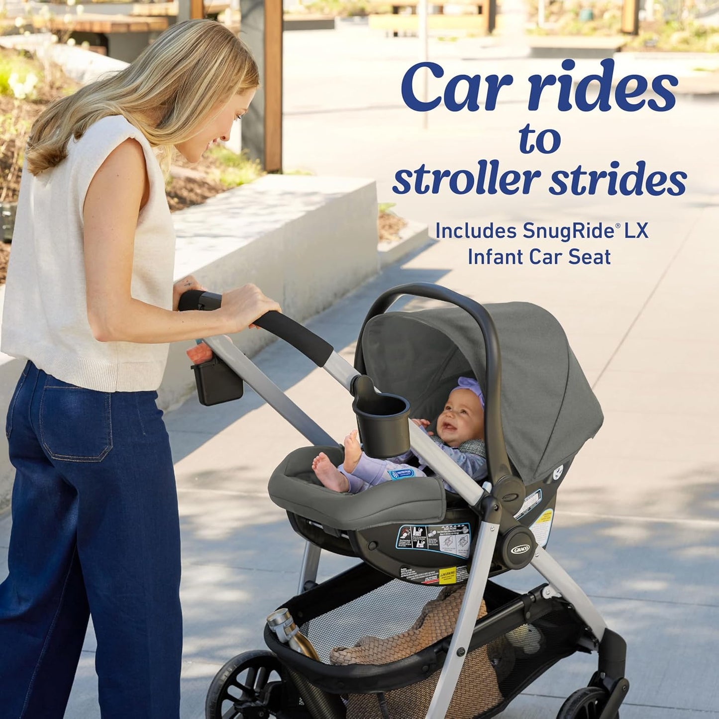 Modes Pramette Travel System, 3-In1 Modular Carseat Stroller Combo, Infant Car Seat Carrier to Toddler Stroller, Includes the Snugride 35 Car Seat, Ellington