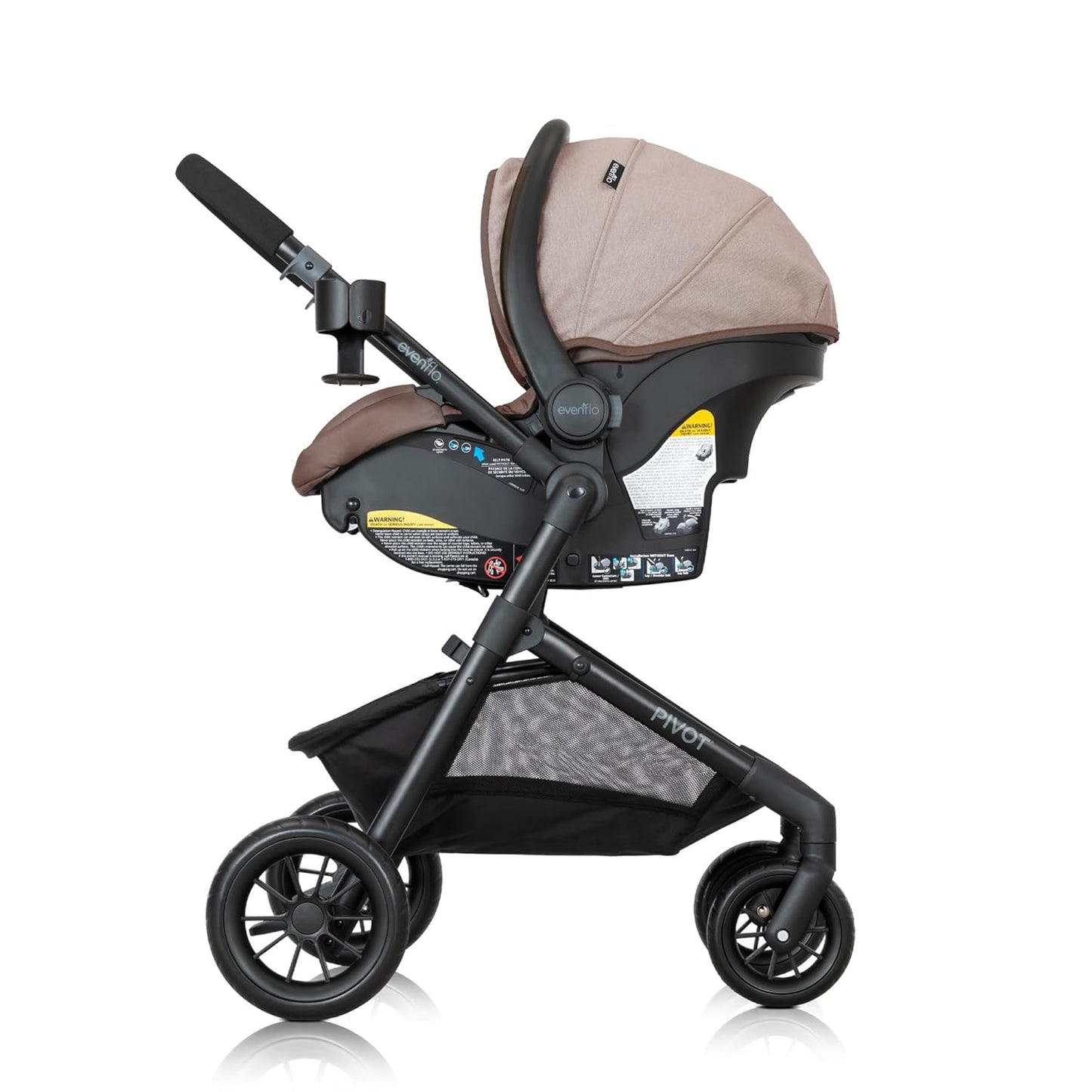 Evenflo Pivot Modular Travel System with Litemax Preemie and Infant Car Seat (Desert Tan)