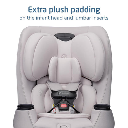 Maxi-Cosi Pria Max 3-In-1 Convertible Car Seat, Infant to Toddler Car Seat, Clipquick Magnetic Chest Clip, Quick-Install Latch, Machine-Washable Cover, 5-100 Lbs, Oyster Shell